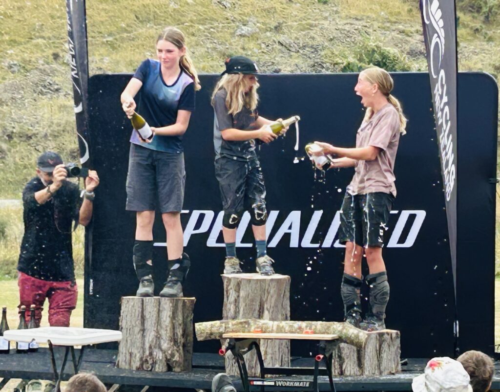 The 2024 Cable Bay Enduro Jr podium for girls