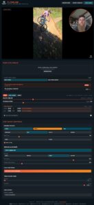 FlowLab timing gate analysis screen showing split times and export controls